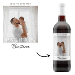 Bouteille à personnaliser naissance parrain